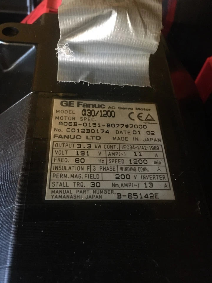 Amada GE Fanuc A06B-0151-B077 #7000 AC Servo Motor Amada Vipros Pega
