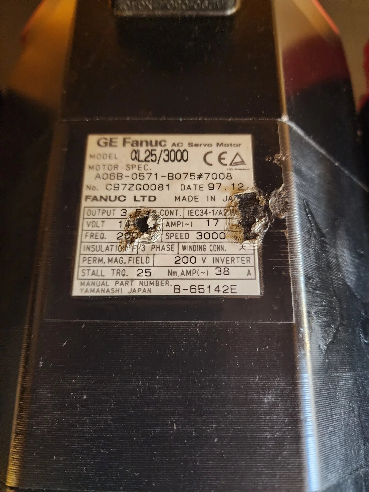 Fanuc A06b-0571-b075 #7008 Finn power F5-25FB Servo motor