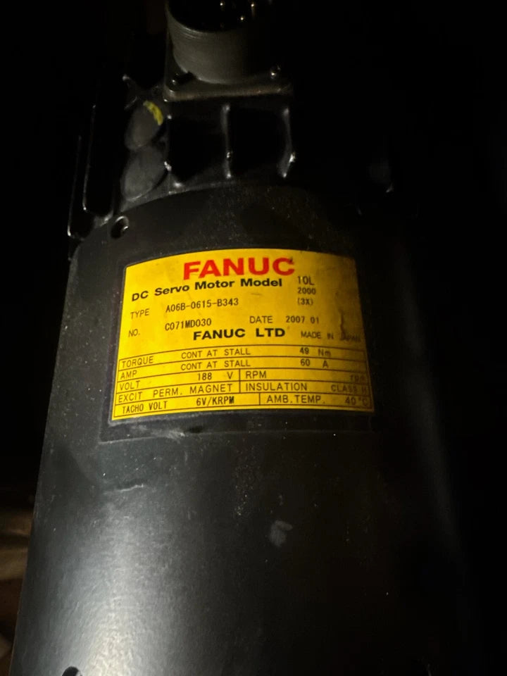 AMADA Pega Coma Vela FANUC DC SERVO MOTOR A06B-0615-B343 -R 10L