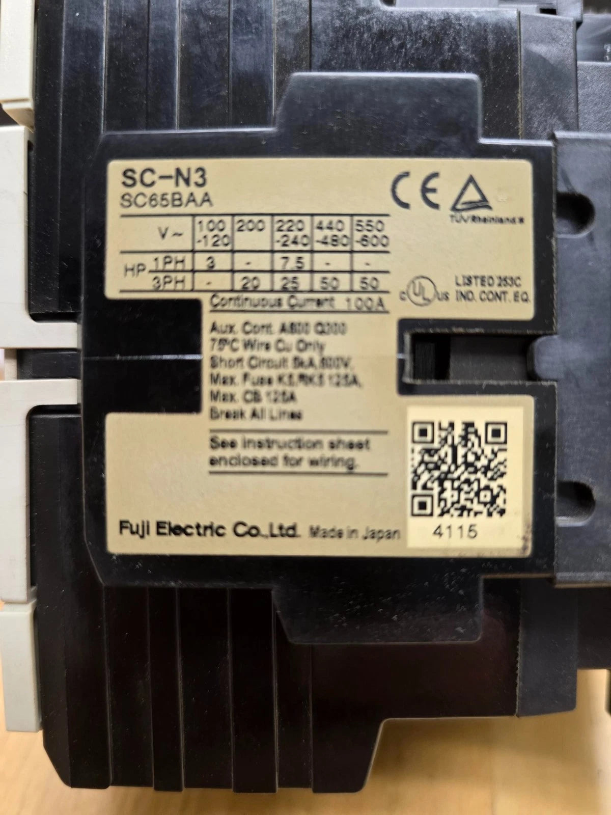 Amada Fanuc FUJI ELECTRIC SC-N3 SC65BAA 100V 110V COIL