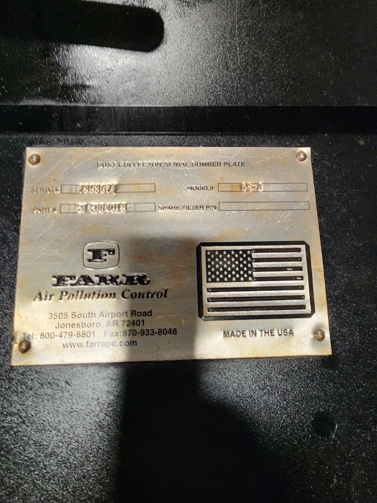 AMADA FO LC3015 LASER DUST COLLECTOR GS-4 GOLD SERIES