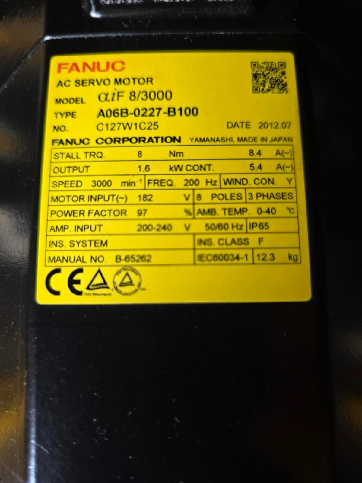 Amada Fanuc Motor A06B-0227-B100
