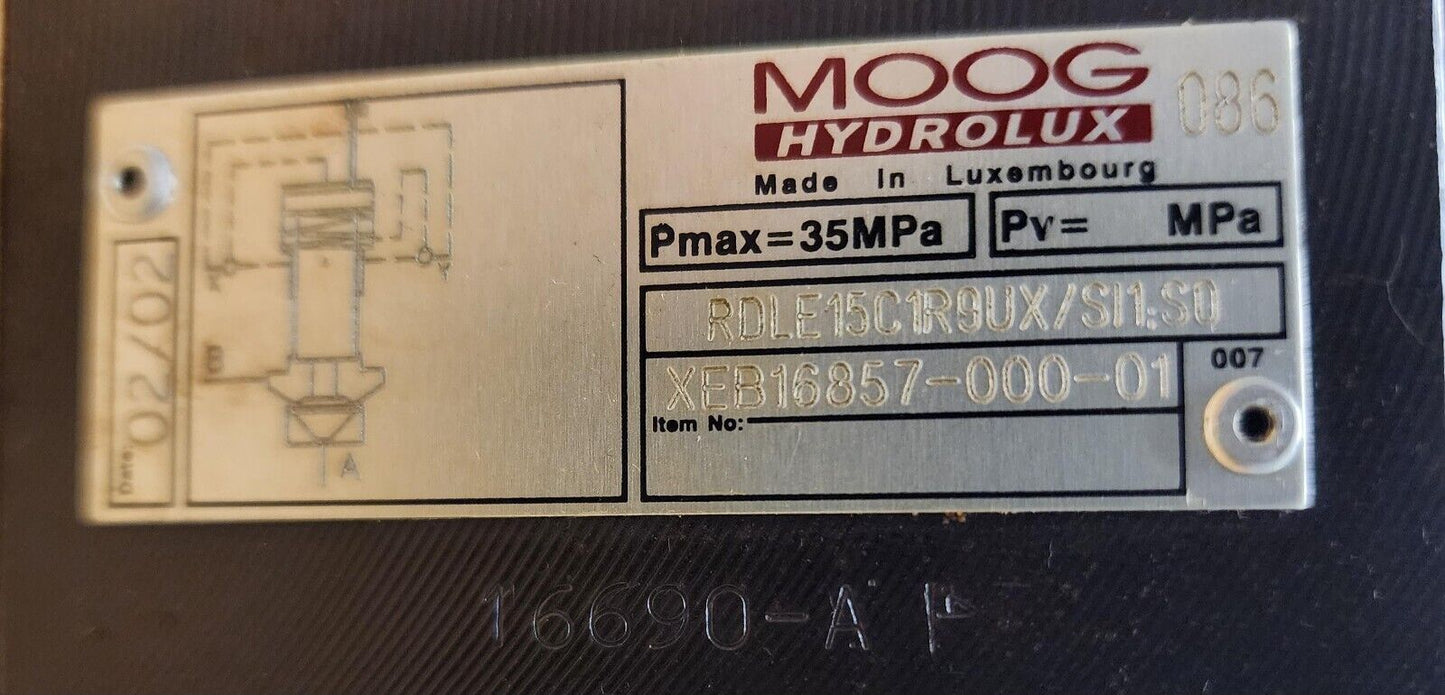 Amada HFB Valve XEB16857-000-01 RDLE15C1R9UX/SI1 SO 35030493 Pressure Relief
