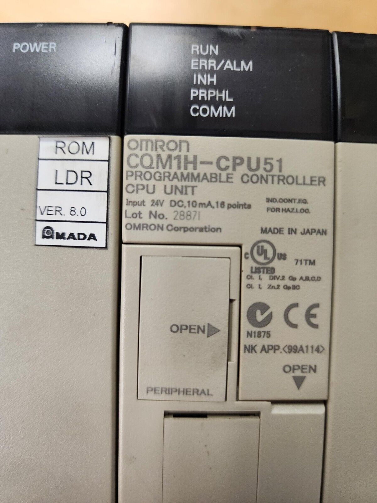 Amada Laser F0 LC3015 loader PLC CQM1H-CPU51 CQM1-OD216 CQM1-PD026 CQM1-ID212