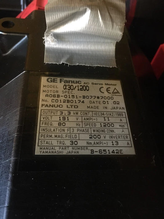 Amada GE Fanuc A06B-0151-B077 #7000 AC Servo Motor Amada Vipros Pega