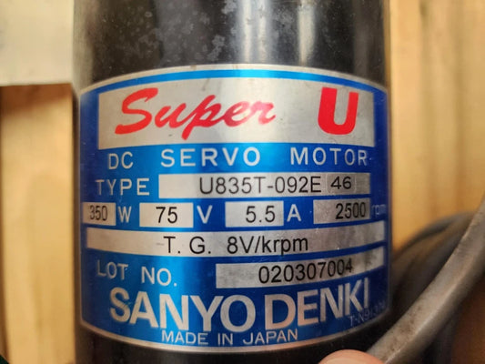 Amada Aries 245 Super U Servo Motor Sanyo Denki  U835T-092E 46