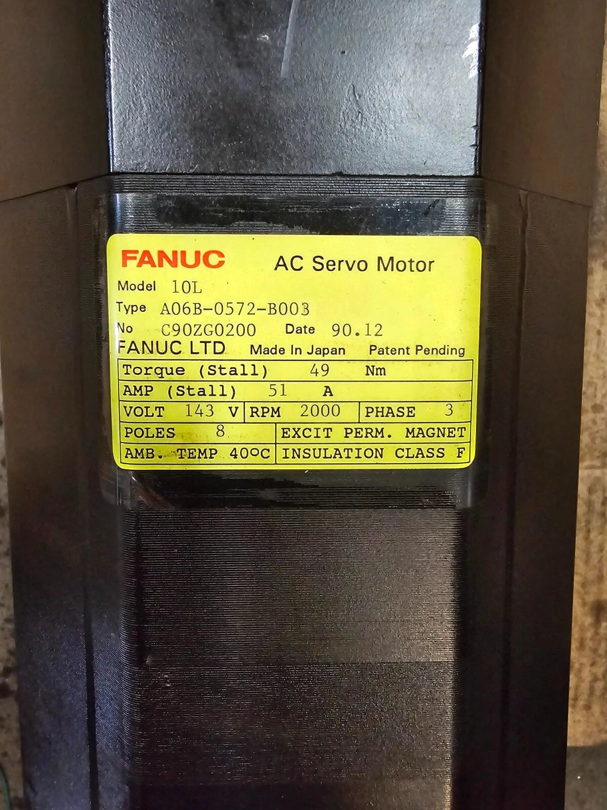 AMADA Fanuc Coma Vipros A06B-0572-B003 AC Motor