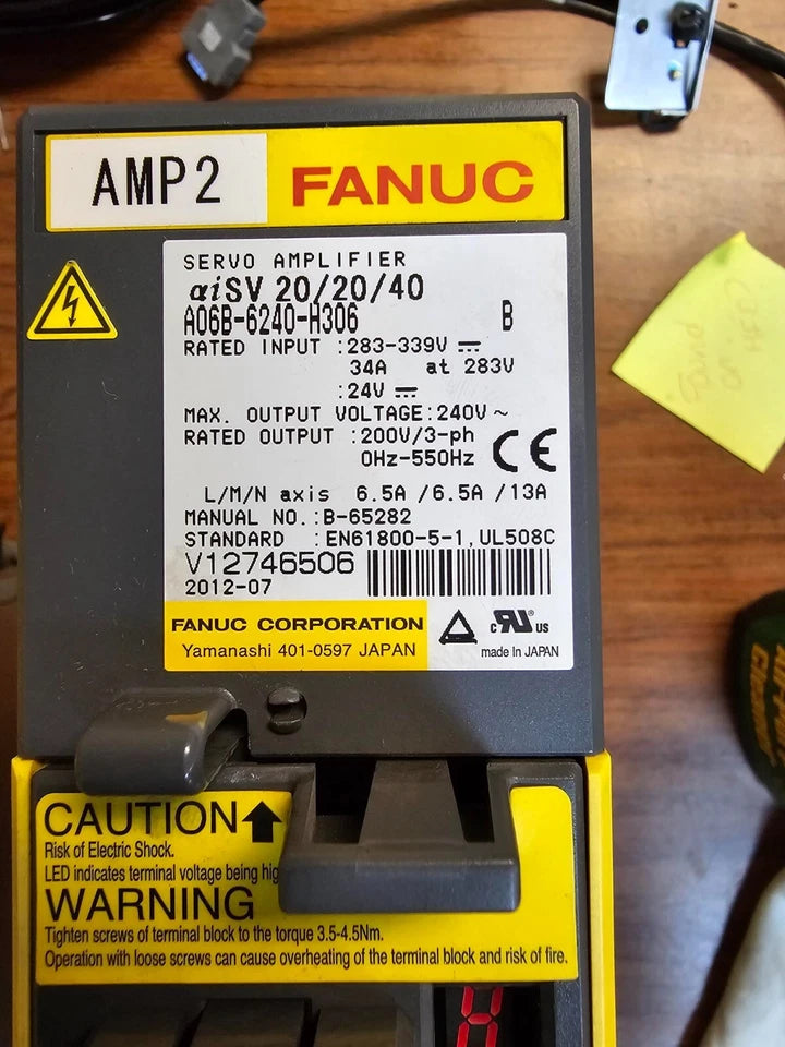 Amada FO Laser FANUC A06B-6240-H306 Servo Drive Ships From USA AMP 2