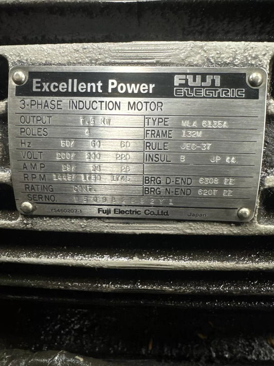Amada FBD 8025LD Hydraulic 3 Phase Motor MLA 6135A 7.5KW