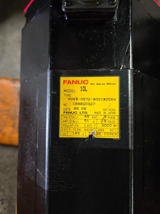 Fanuc A06B-0572-B001 10L AC Servo Motor Amada Pega 345K 04PC
