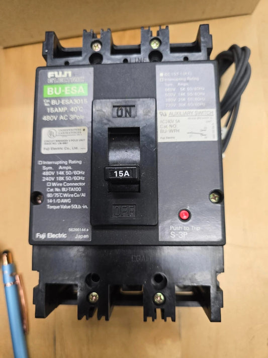 New Amada Fanuc FUJI ELECTRIC BU-ESA3015 15A Main Breaker BU-ESA