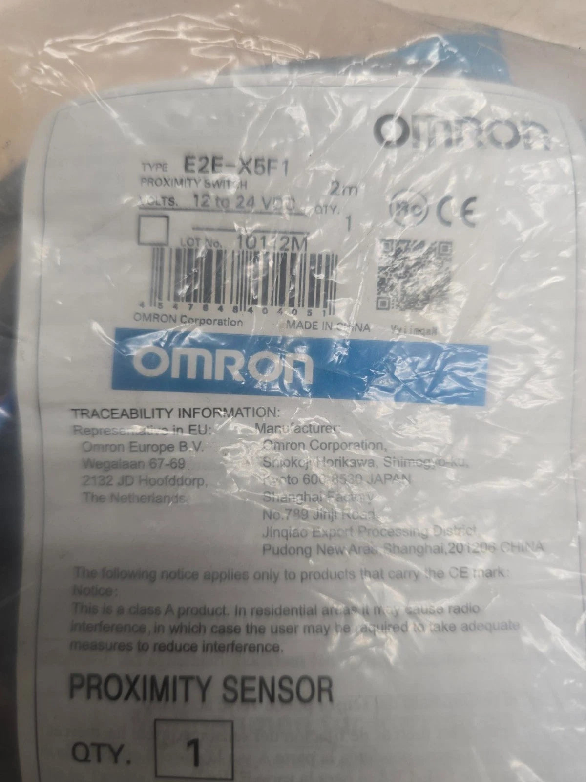 New Omron E2E-X5F1 Proximity Switch