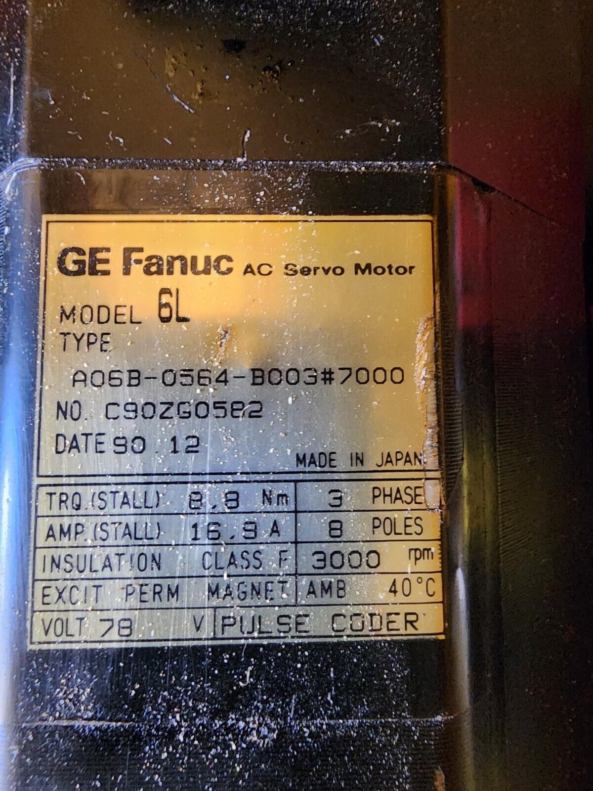 AMADA GE Fanuc AC Servo Motor A06B-0564-B003#7000