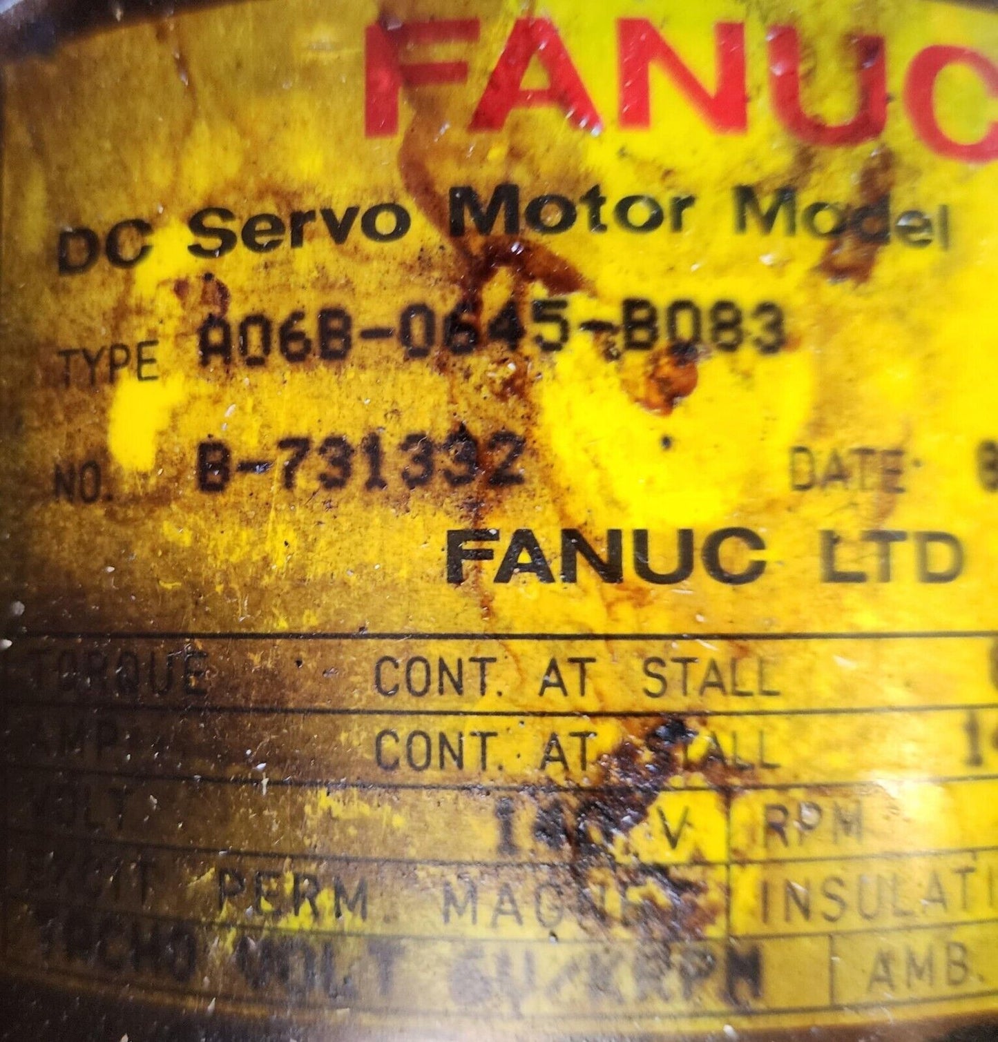 Fanuc A06B-0645-B083 Servo Motor Amada C Axis