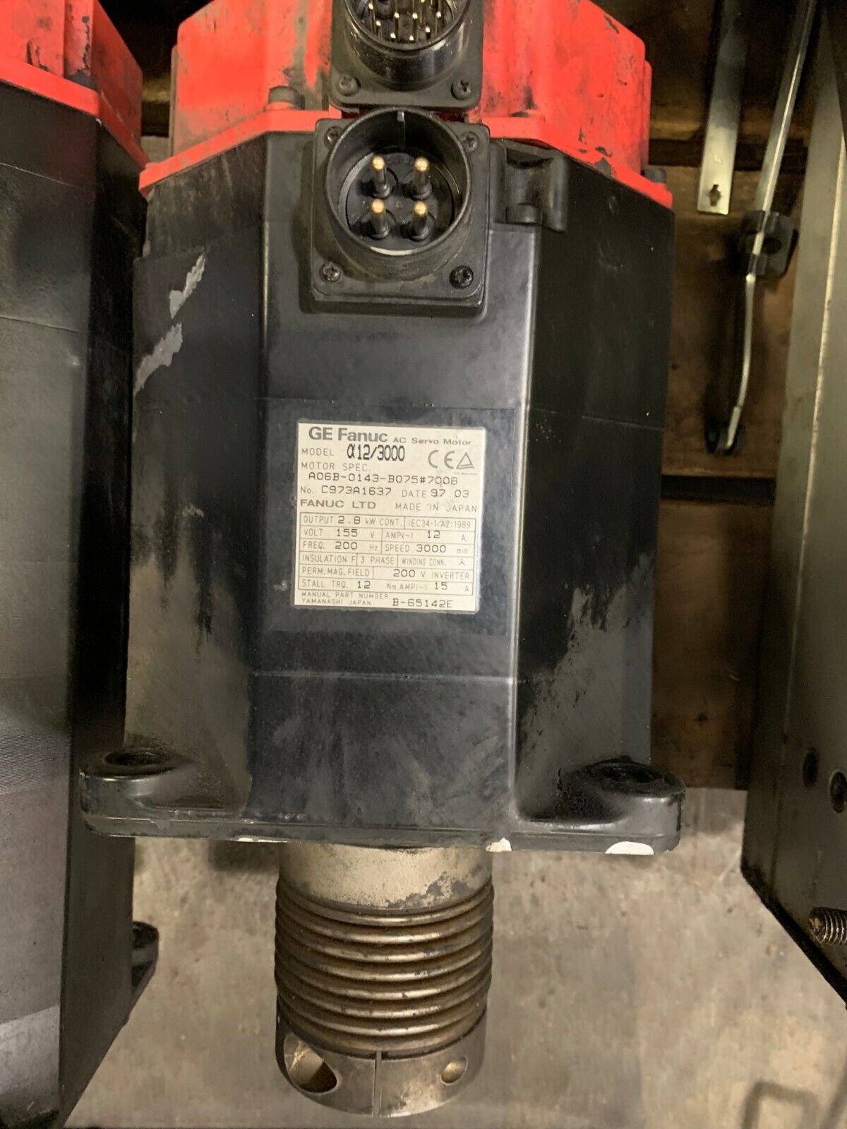 Fanuc Servo Motor A06B-0143-B075 #7008 Removed from Cincinnati Laser
